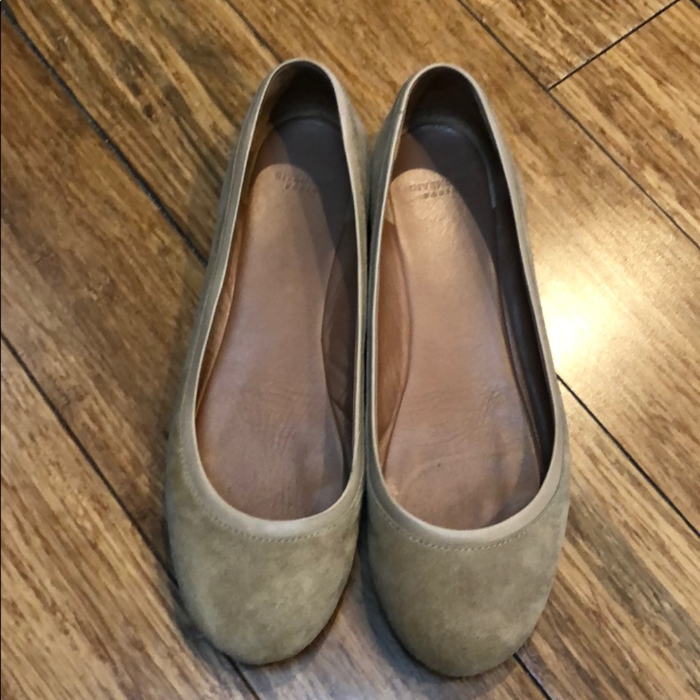 Tan suede Givenchy Paris ballet flats